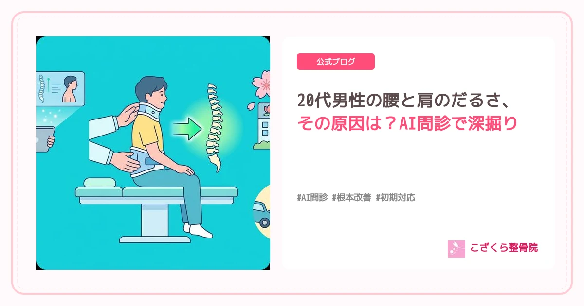 20代男性の腰と肩のだるさ、その原因は？AI問診で深掘りする日常の落とし穴