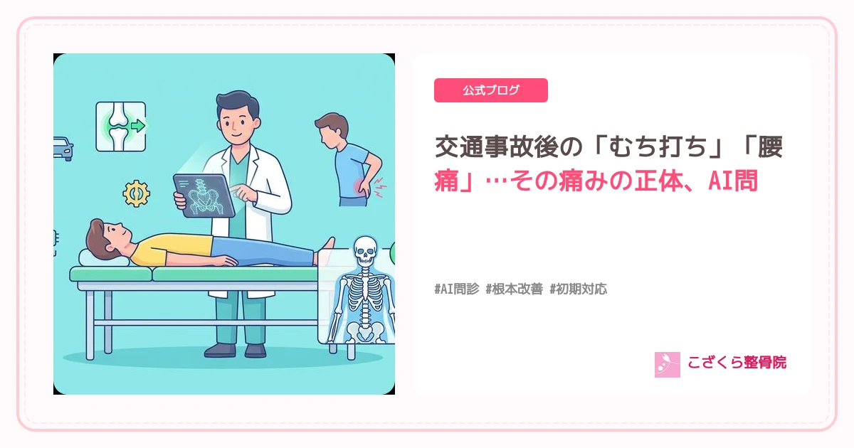 交通事故後の「むち打ち」「腰痛」…その痛みの正体、AI問診で徹底解明！