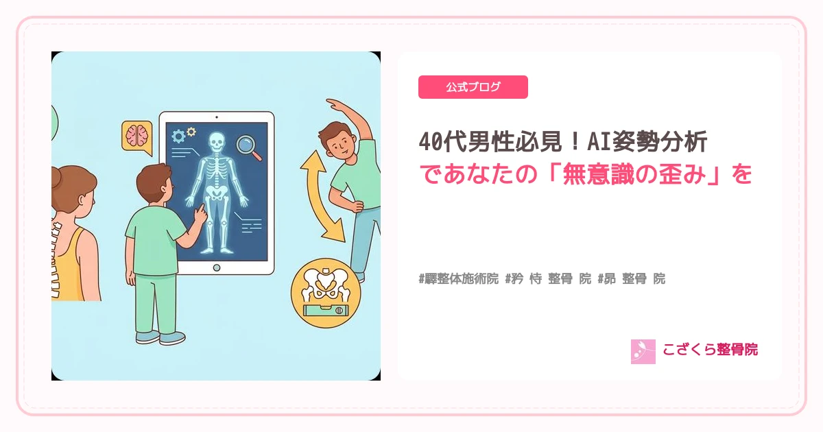 40代男性必見！AI姿勢分析であなたの「無意識の歪み」を徹底解明し、根本改善へ導く【京都市伏見区醍醐のこざくら整骨院】