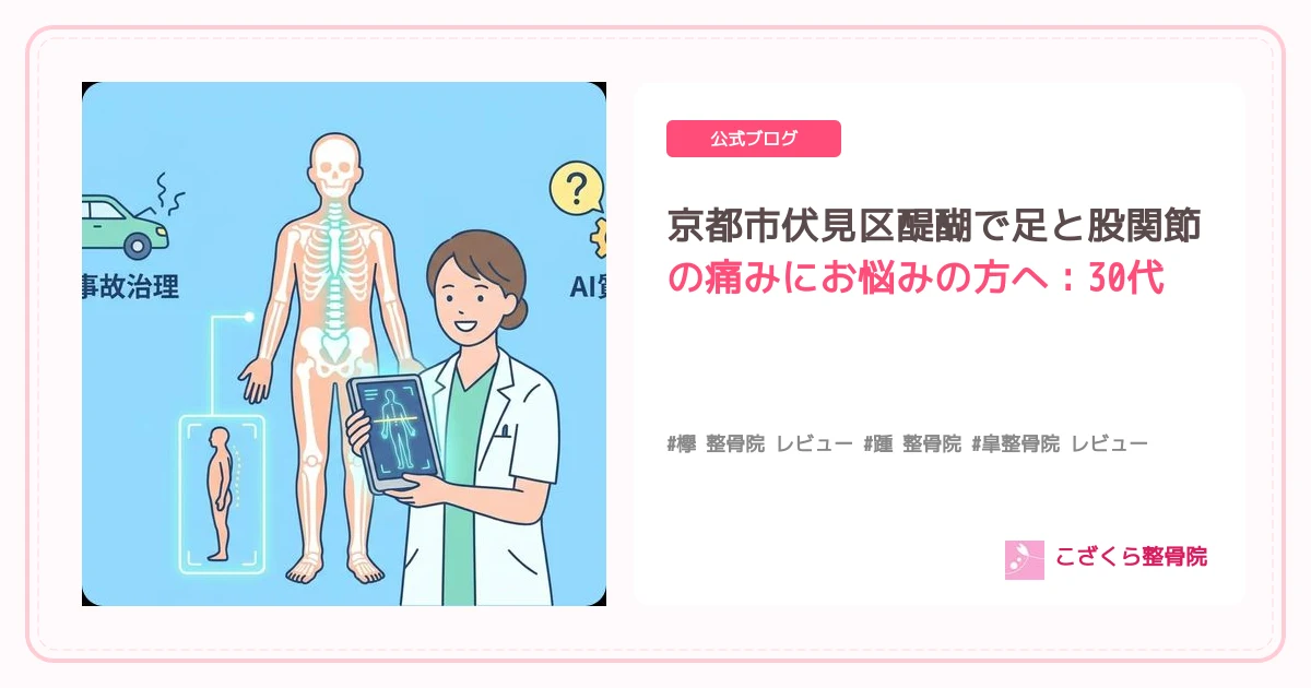京都市伏見区醍醐で足と股関節の痛みにお悩みの方へ：30代女性のつらい症状、こざくら整骨院が根本改善をサポート