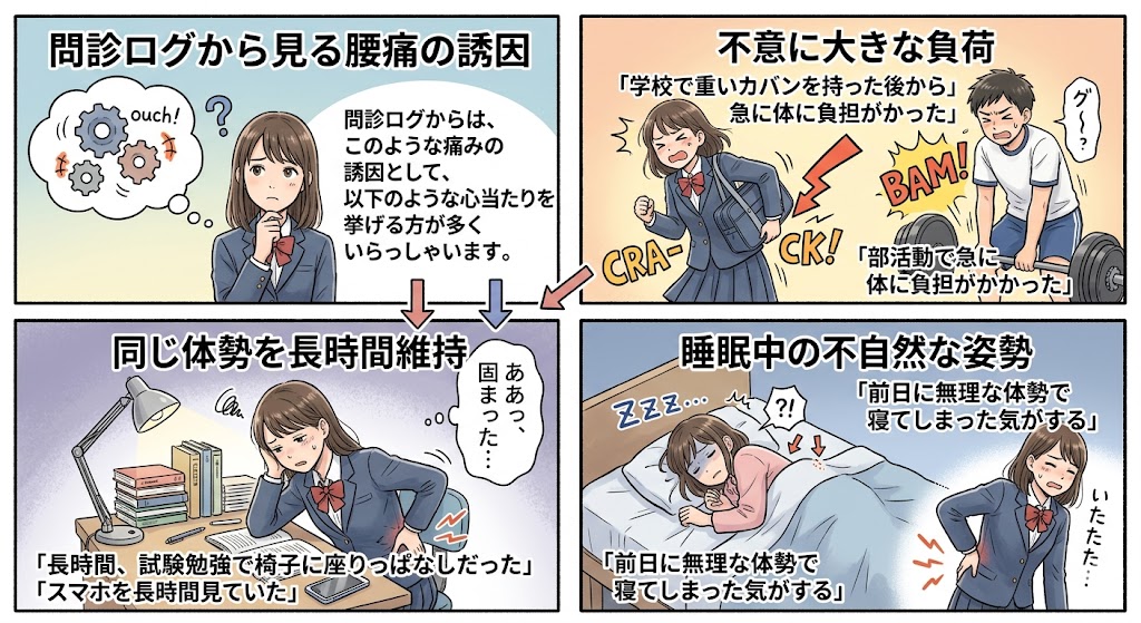 10代女性の腰痛ブログ画像